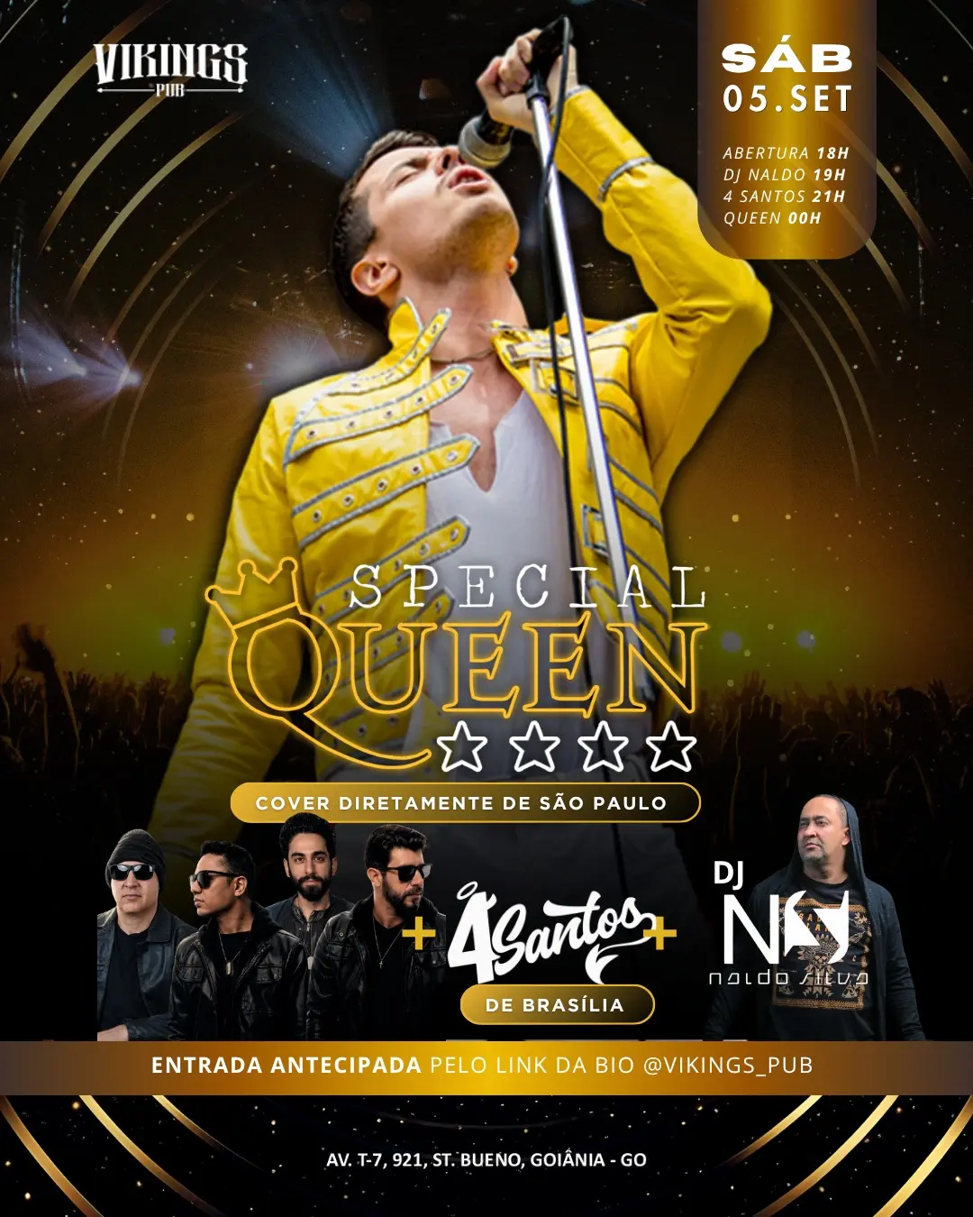 Flyer de Naldo Silva DJ Ofc, Banda 4 Santos e mais 2 artistas