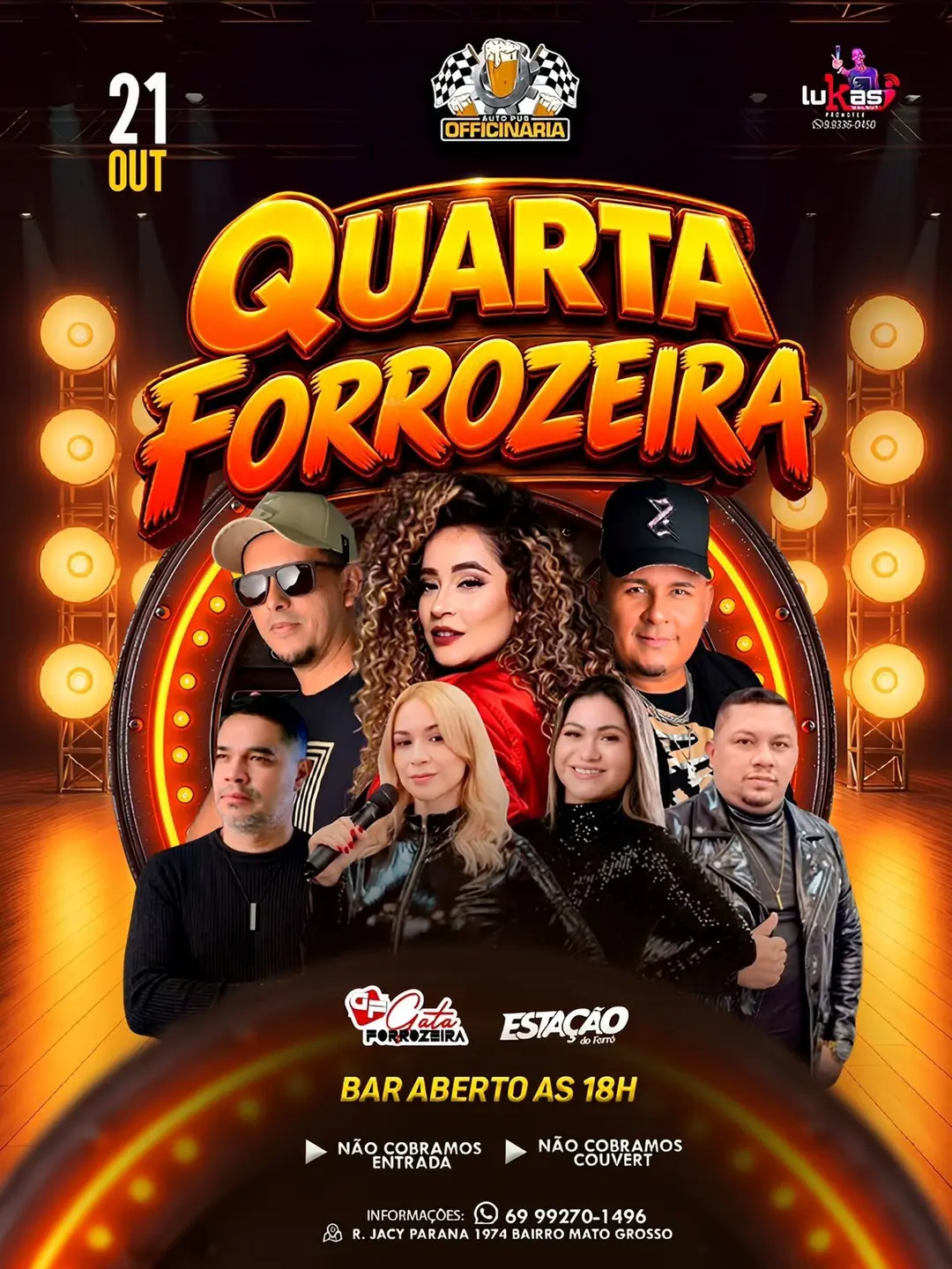 Flyer de Banda Estação do Forró e Gata forrozeira
