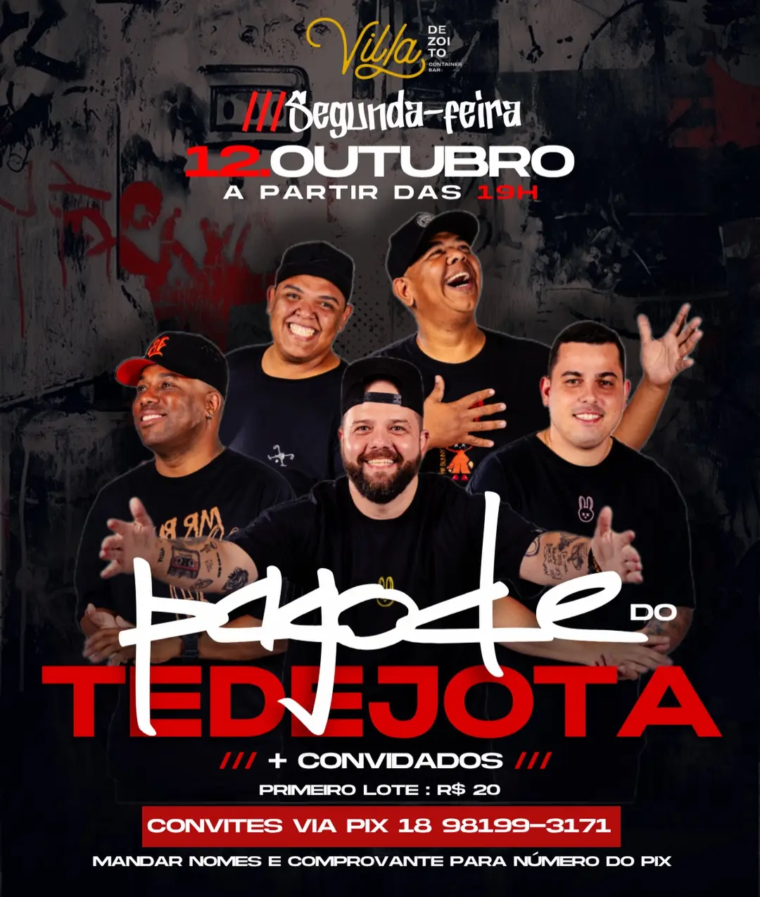 Flyer de Grupo TeDeJota TDJ e Pagode do Tedejota