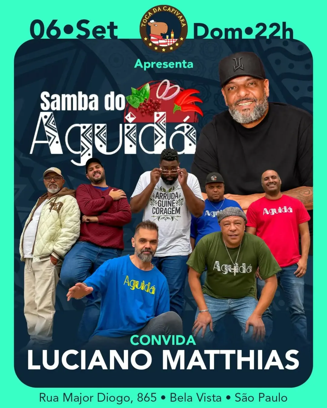 Flyer de Samba do Aguidá e Luciano Matthias