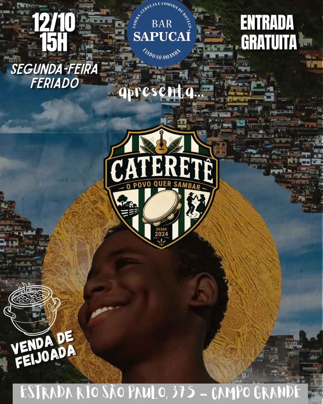 Flyer de Roda de Samba do Cateretê