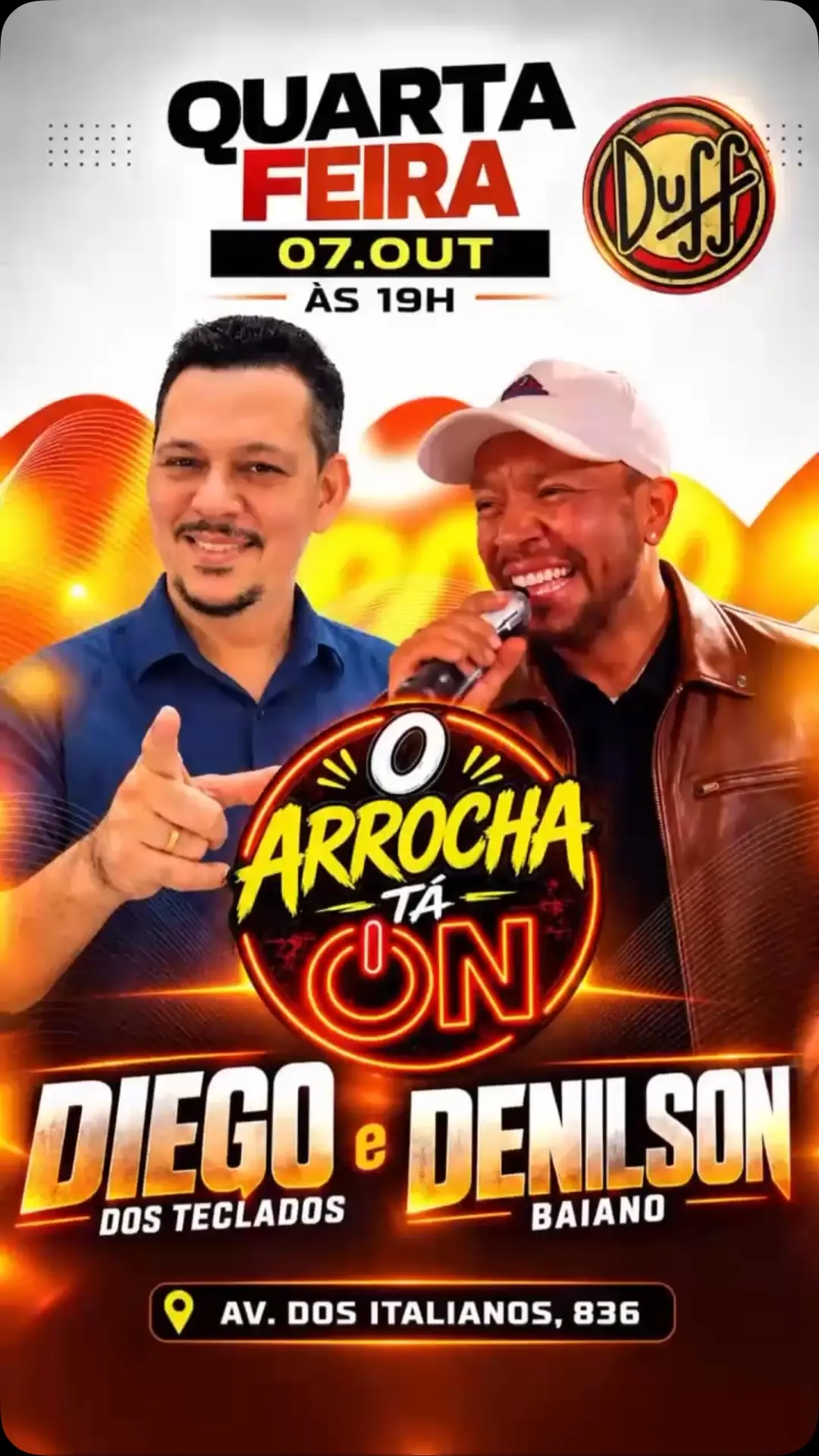 Flyer de Diego dos Teclados e Denilson Baiano