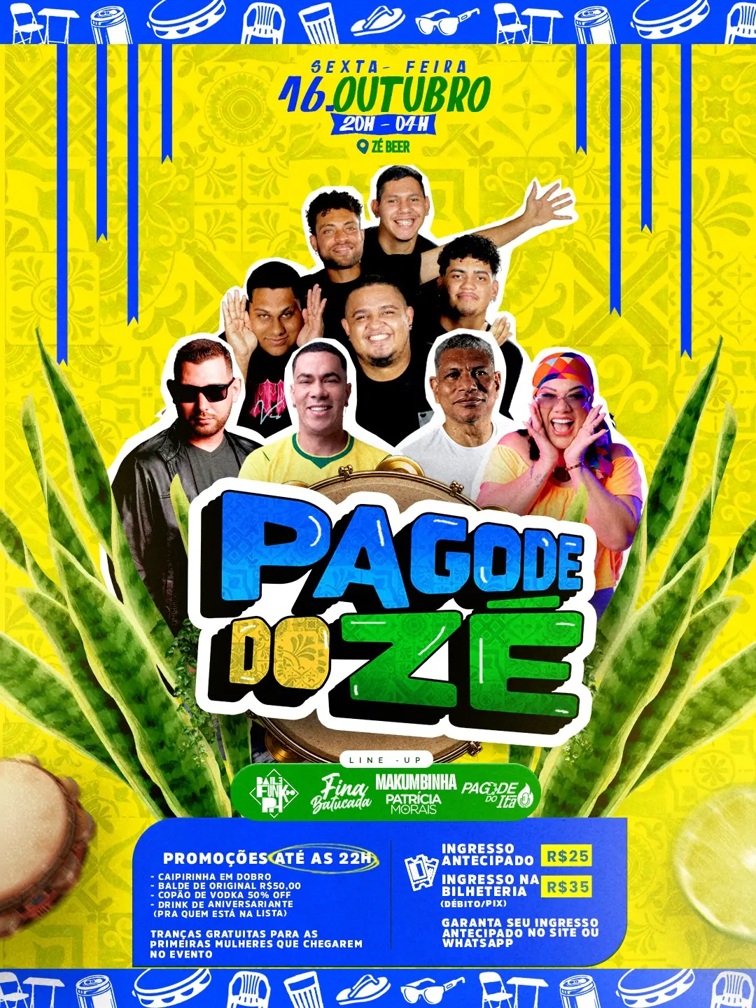 Flyer de Fina Batucada, Pagode do Ita e mais 3 artistas