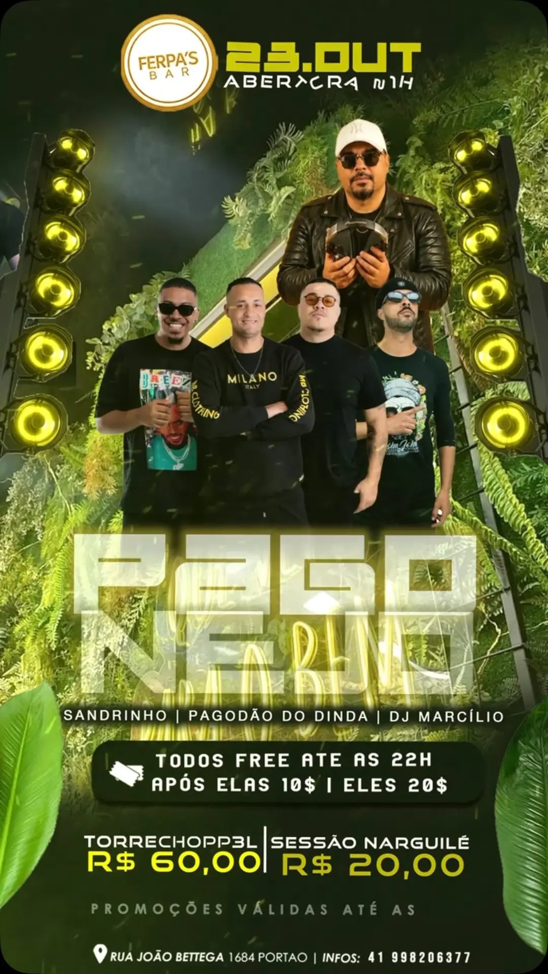 Flyer de Sandrinho, Pagodão do Dinda e Marcilio Fernandes