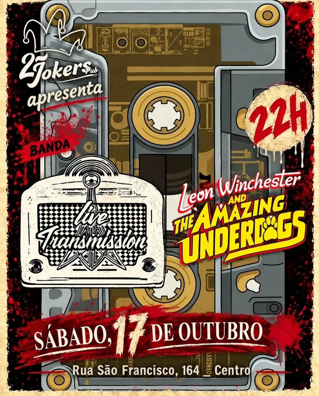 Flyer de The Amazing Underdogs, Tela Vazia e mais 6 artistas