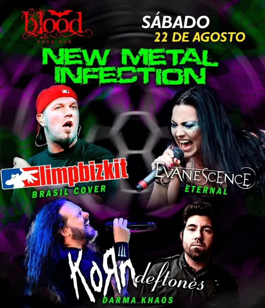 Flyer de Eternal, Limp Bizkit Brazil Cover e Darma Khaos