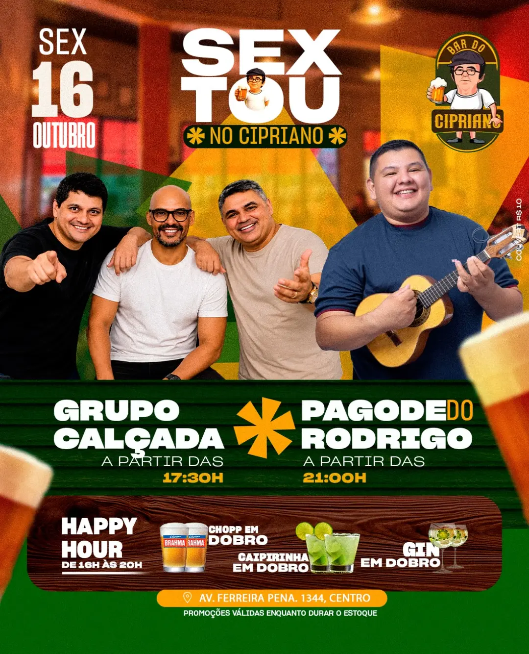 Flyer de Grupo Calçada e Pagode do Rodrigo