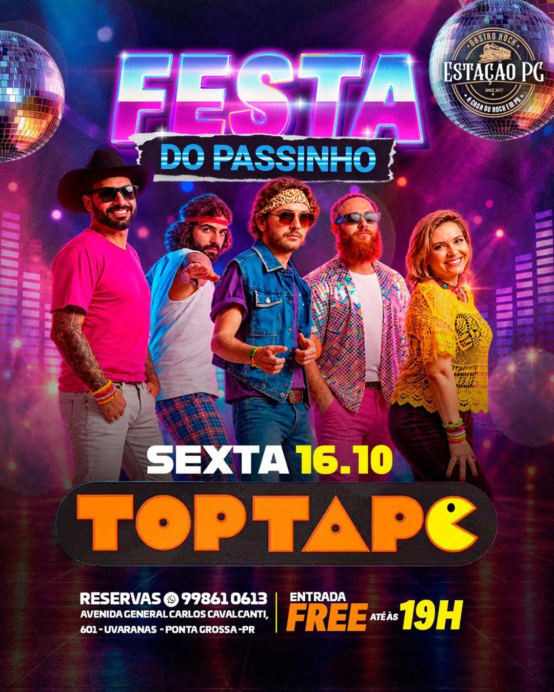 Flyer de Toptape e Banda Top Tape