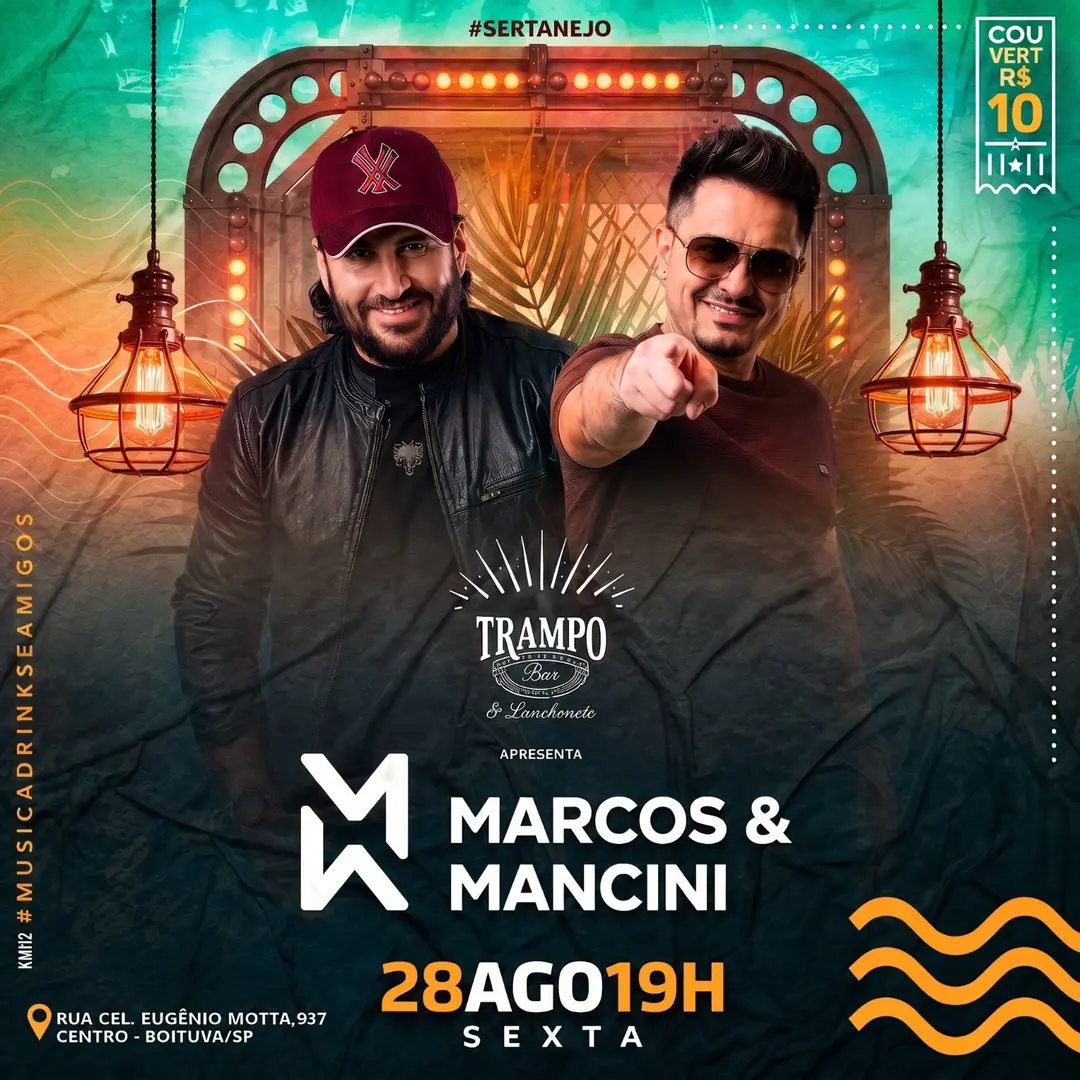 Flyer de Marcos e Mancini