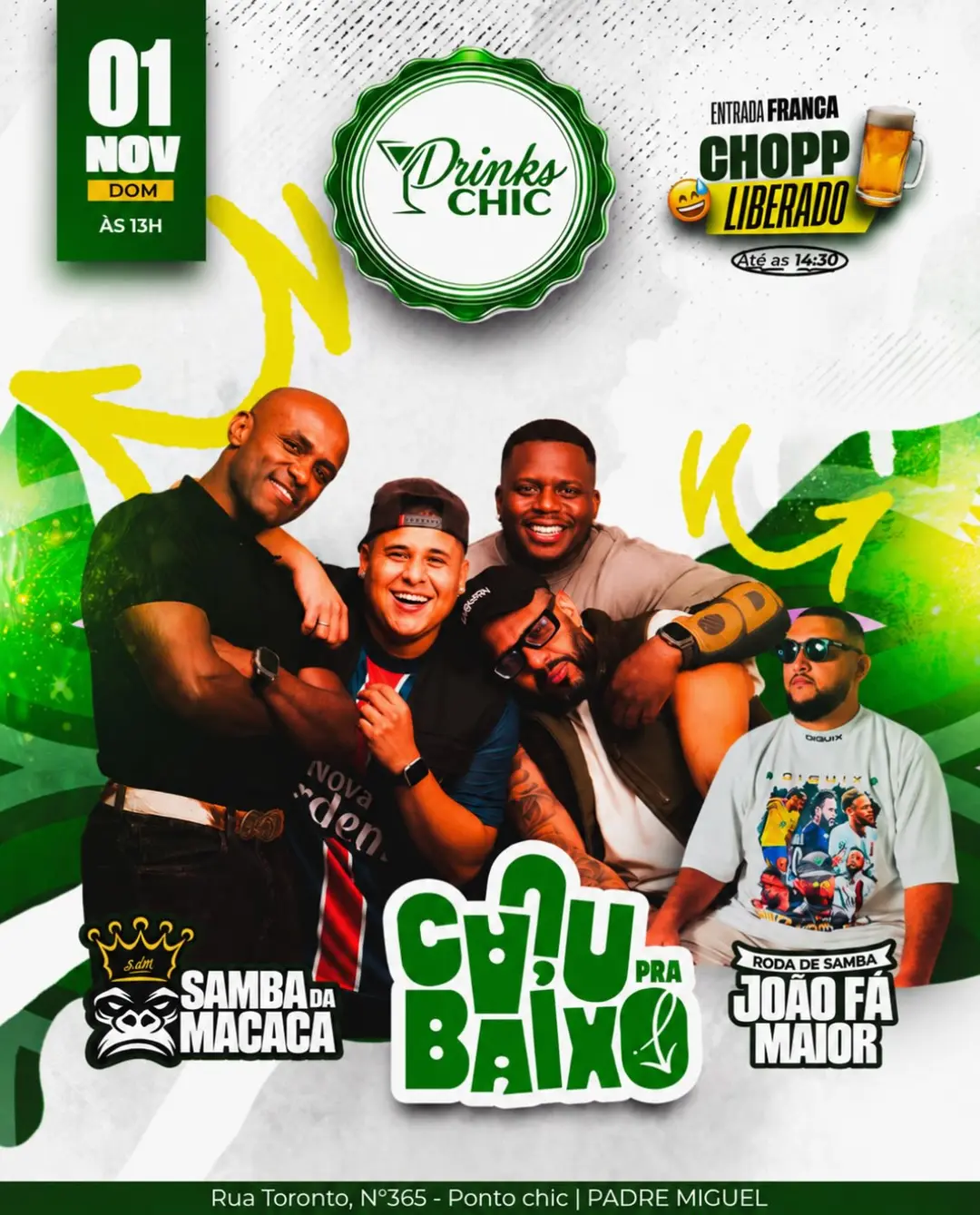 Flyer de Samba da Macaca, João Victor Soares e mais 1 artista
