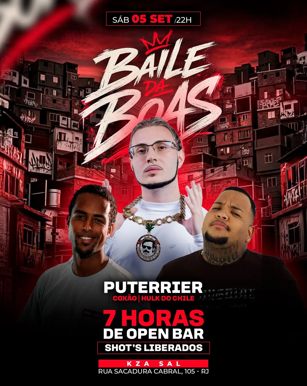 Flyer de Odair Caetano Rosa, Puterrier e mais 3 artistas