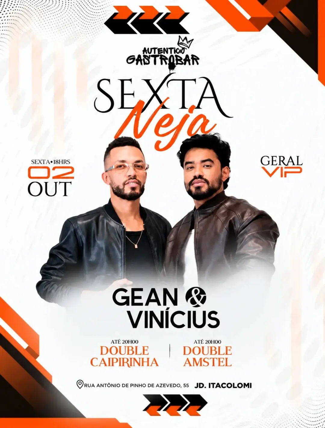 Flyer de Gean e Vinícius