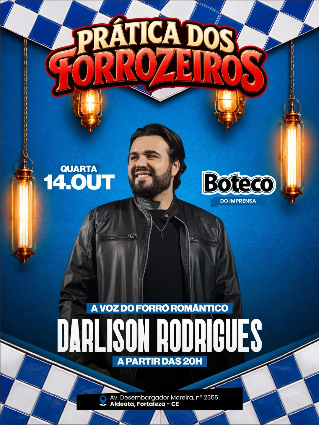 Flyer de Darlison e Prática dos Forrozeiros