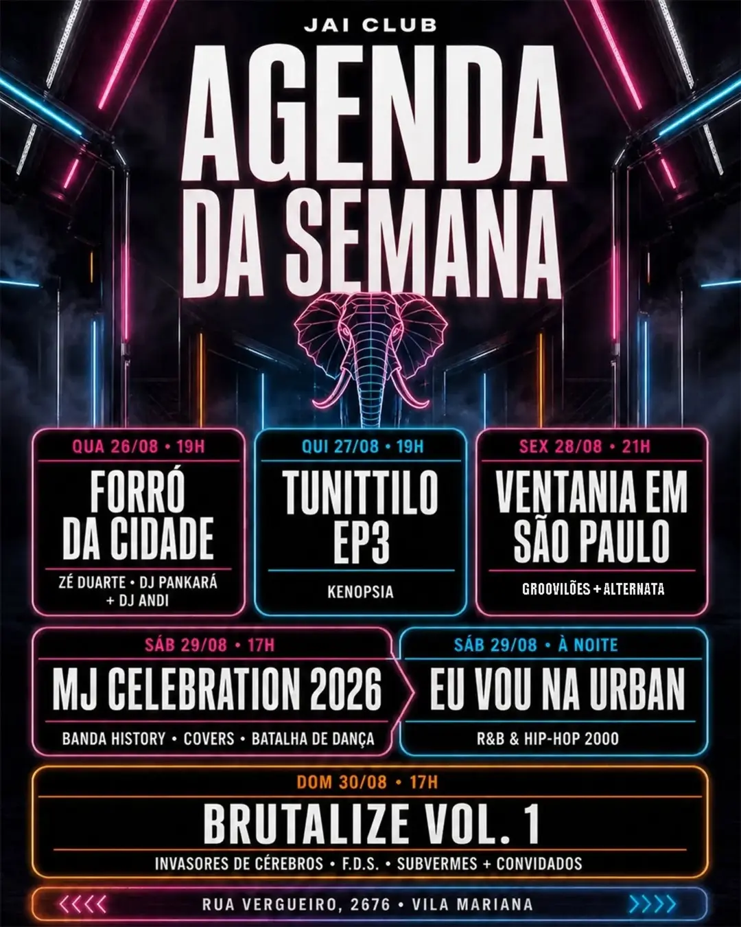 Flyer de DJ Andi, DJ Pankará e Zé Duarte