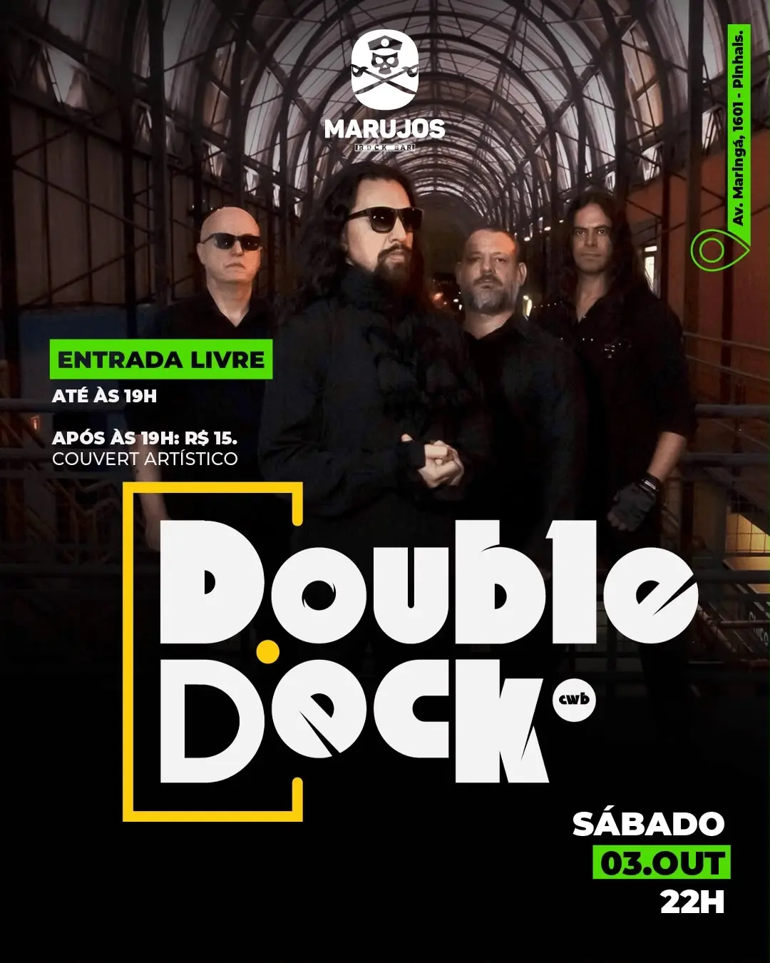 Flyer de Banda Take Off, Double Deck e Double Rock