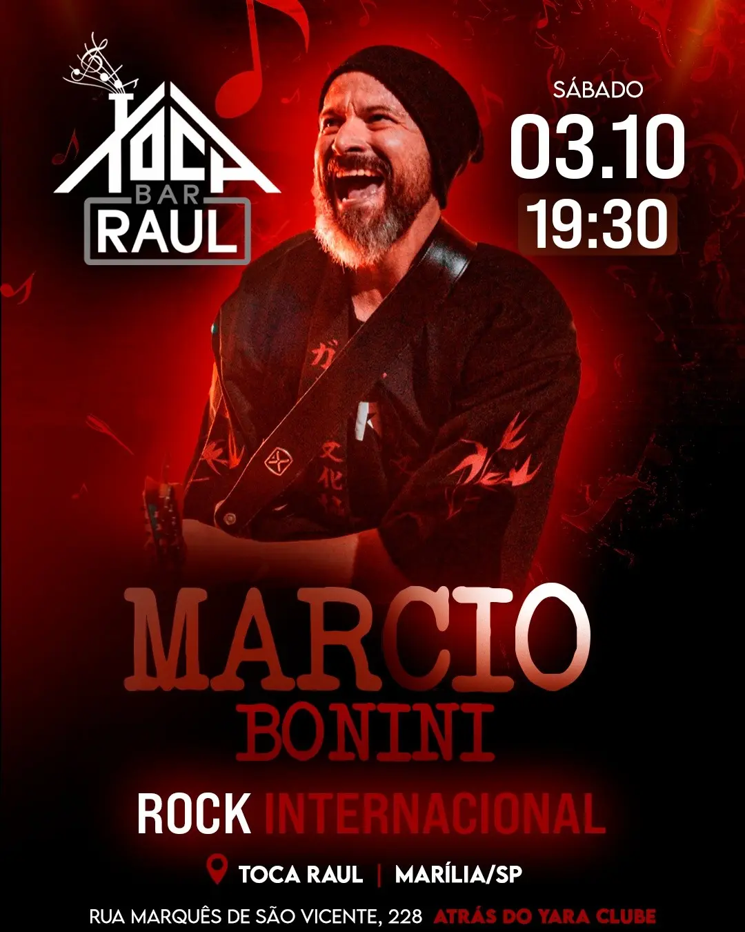 Flyer de Marcio Bonini