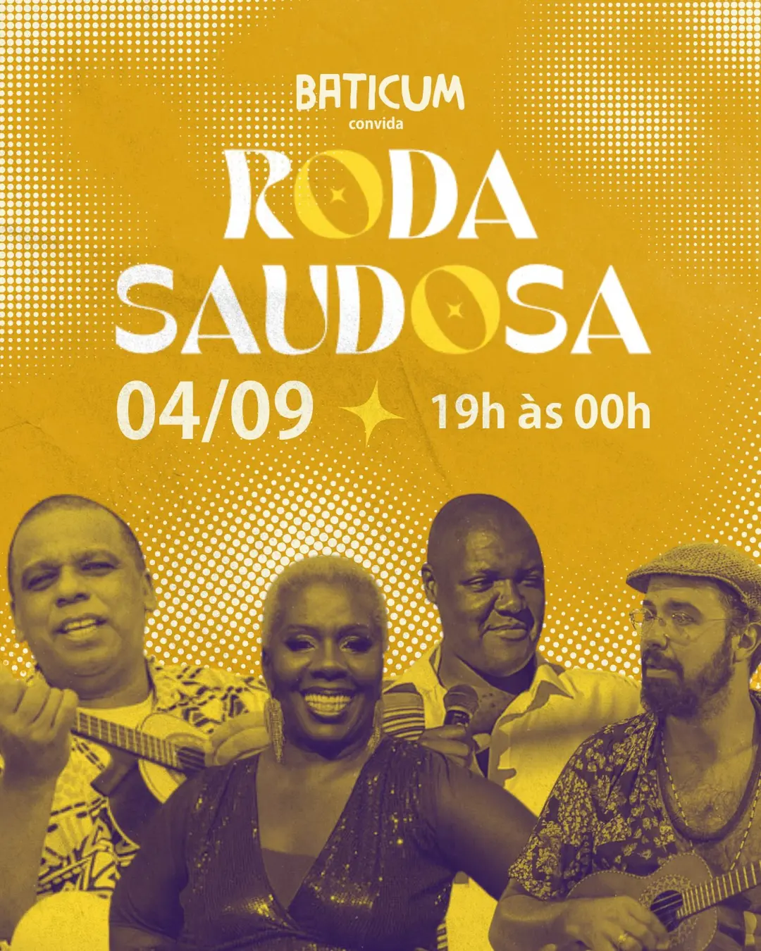 Flyer de Edu Batata, Raquel Tobias e mais 3 artistas