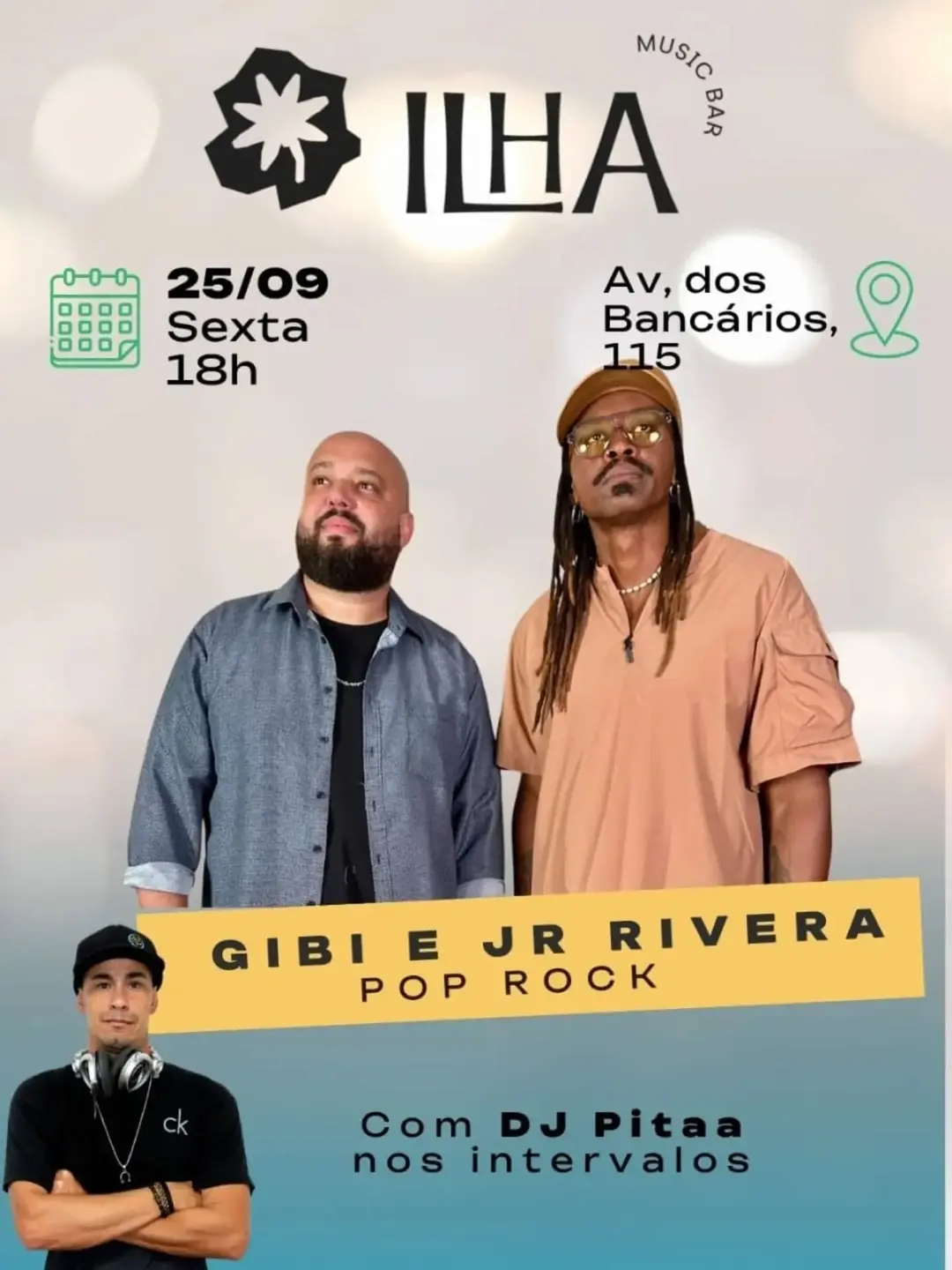 Flyer de Junior Rivera e Gibi