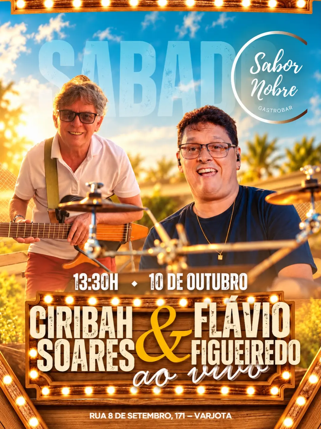 Flyer de Ciribáh Soares e Flavio Figueiredo