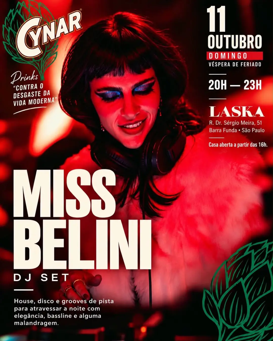 Flyer de Miss Belini e cynarbrasil