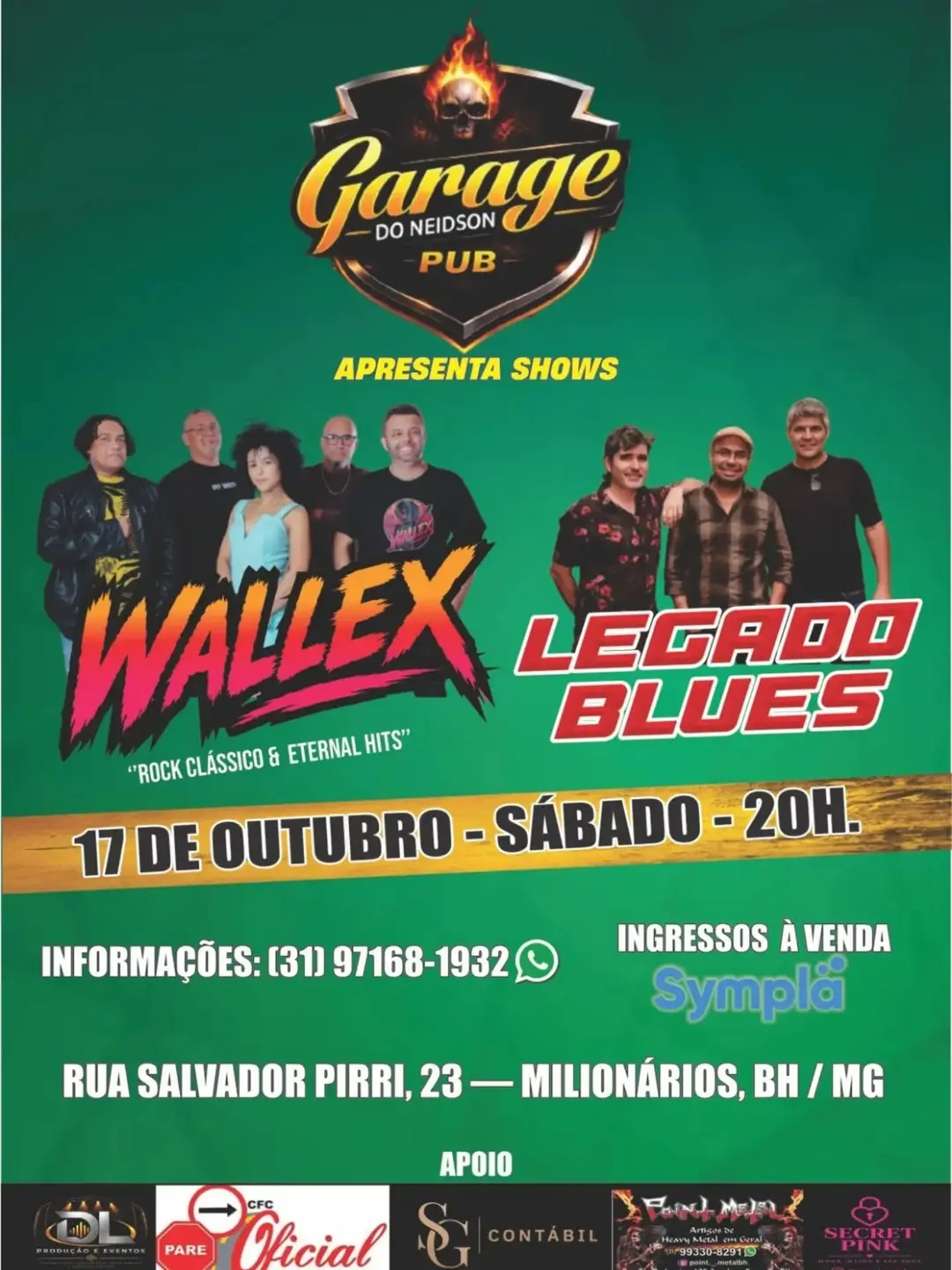 Flyer de Legado Blues e Banda Wallex