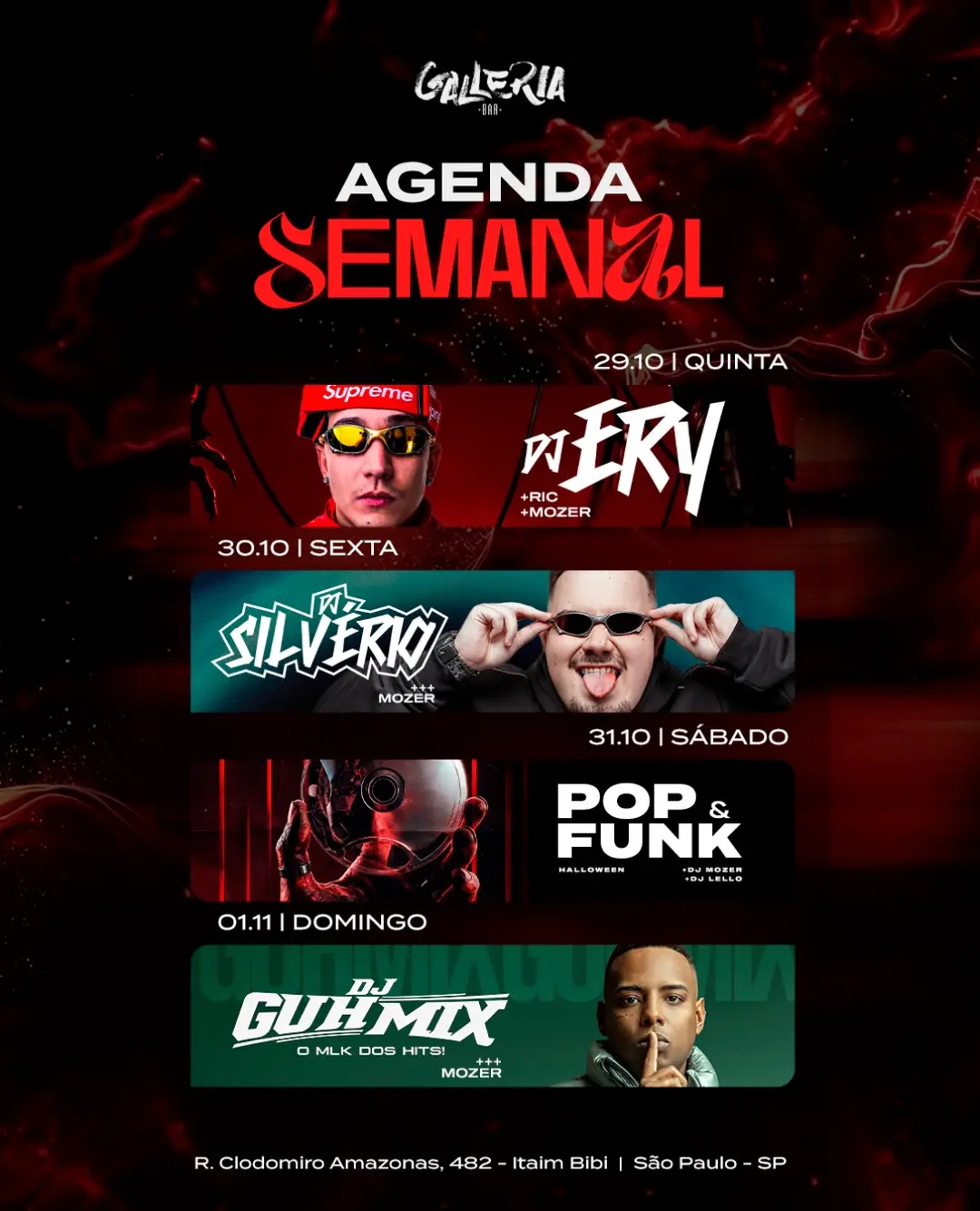 Flyer de DJ Guh Mix e Mozer