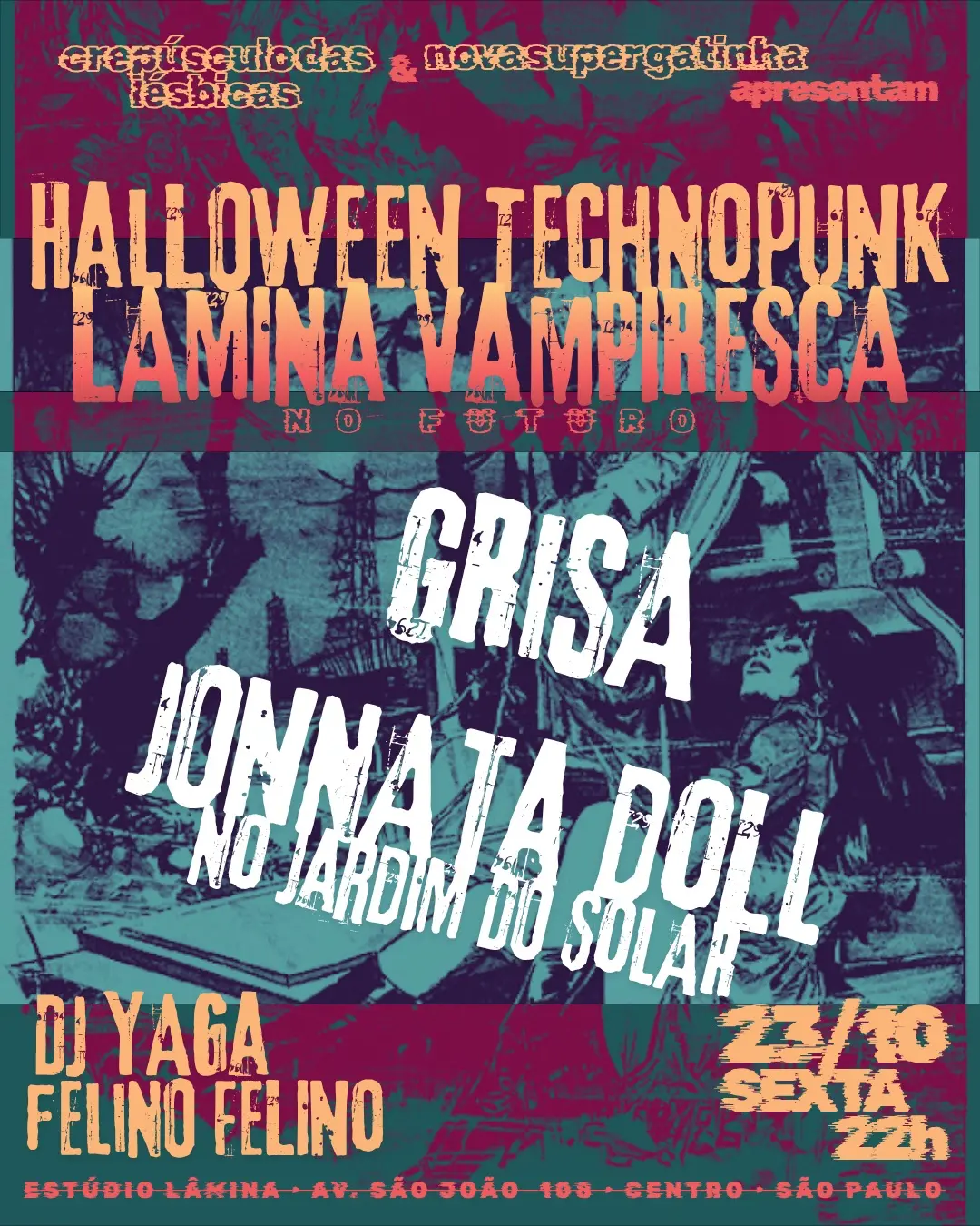 Flyer de Grisa e mais 4 artistas