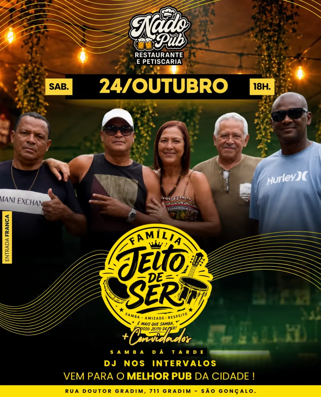 Flyer de Bruno Freitas, Grupo Questão de Tempo e mais 1 artista