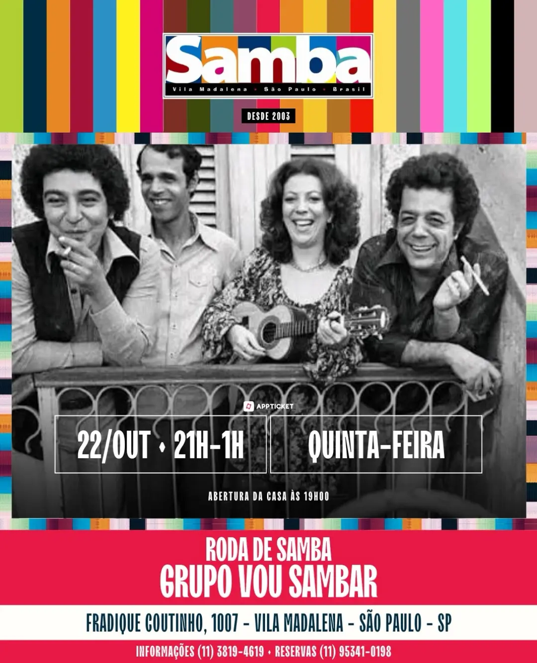 Flyer de Grupo Vou Sambar