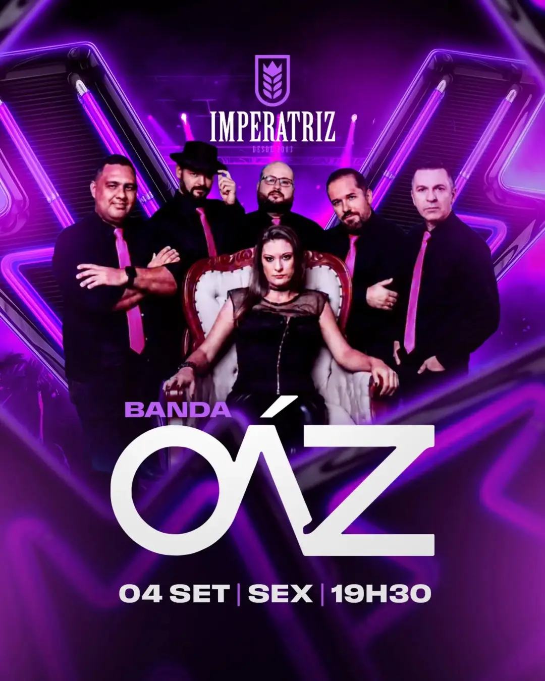 Flyer de Banda Oáz e Débora Alvarenga