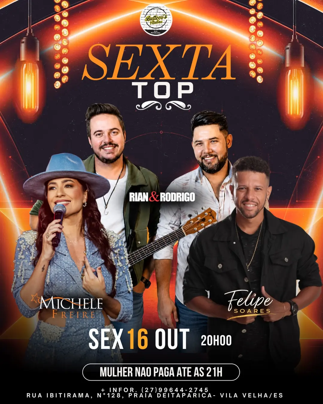 Flyer de Rian & Rodrigo, Michele Freire e Felipe Soares