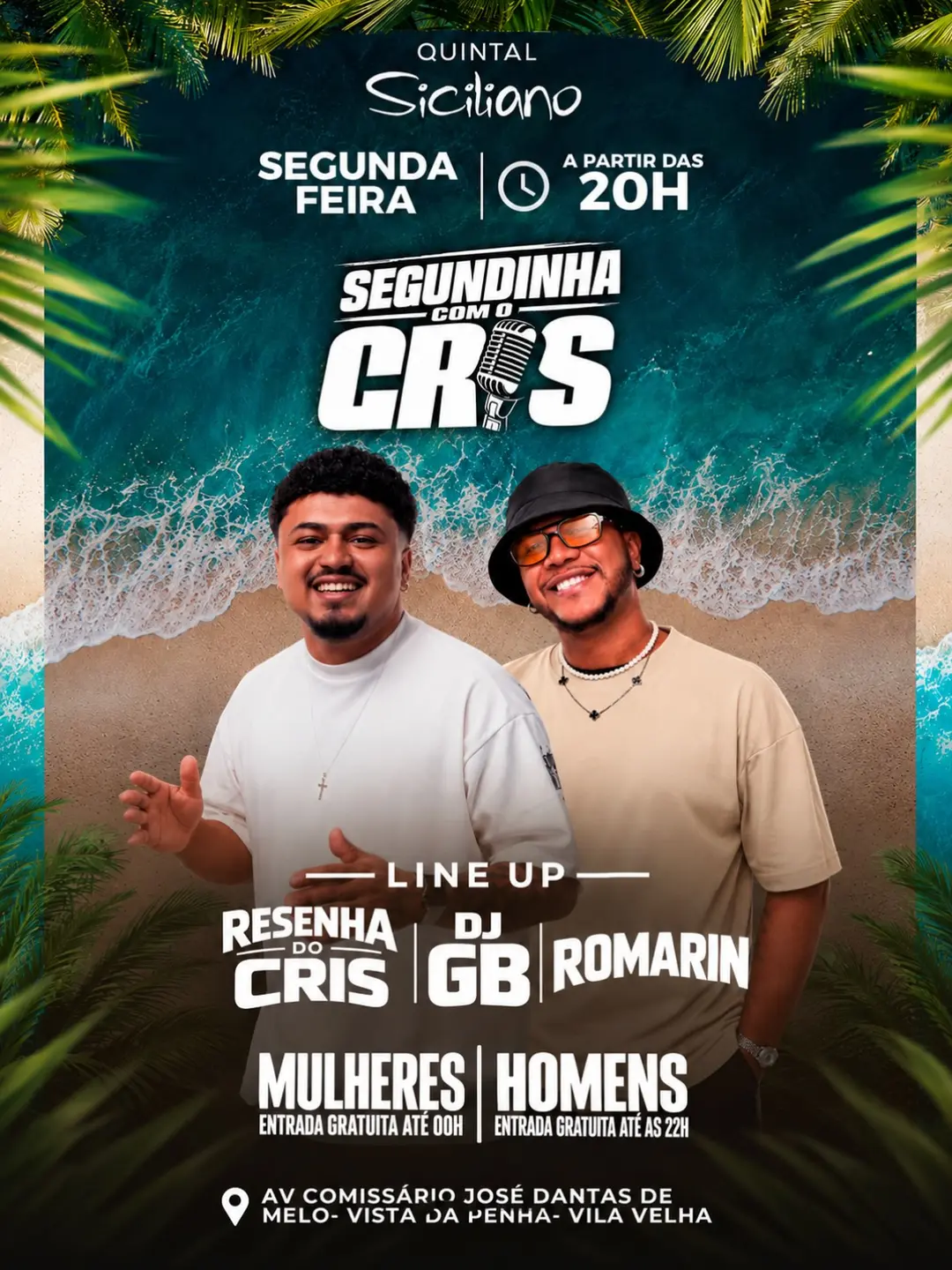 Flyer de Resenha do Cris, DJ GB e ROMARIN