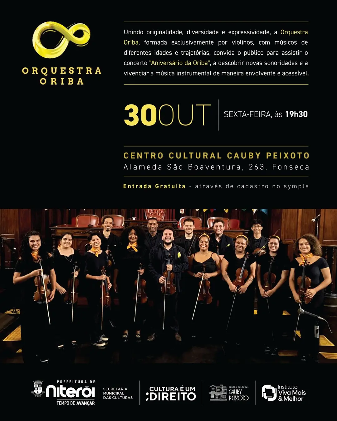 Flyer de Orquestra Oriba