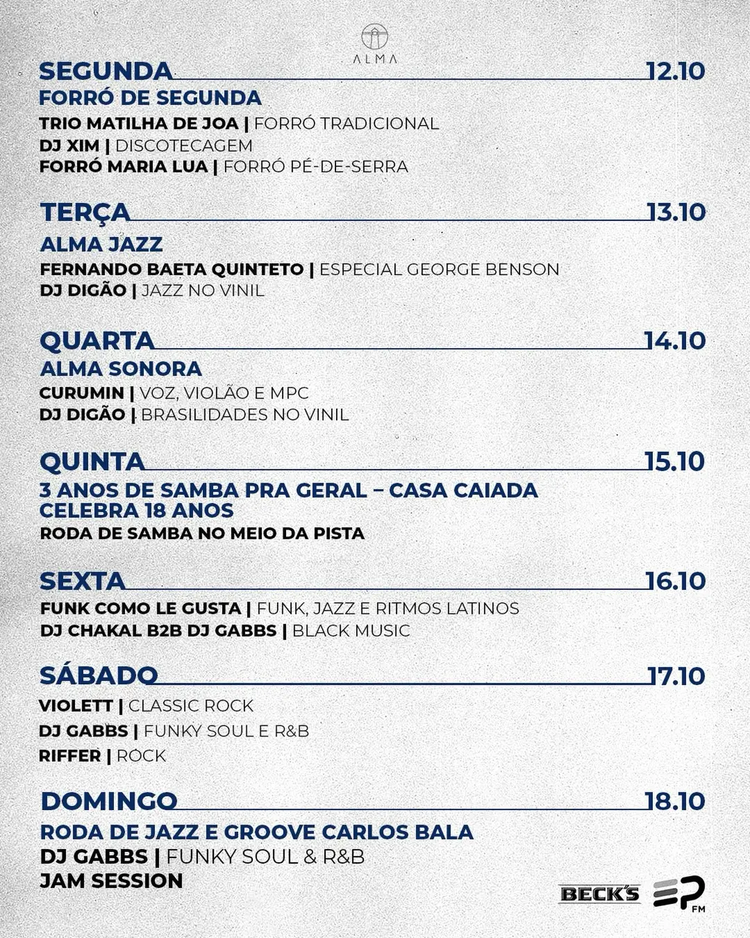 Flyer de DJ Digão, Fernando Baeta e mais 6 artistas