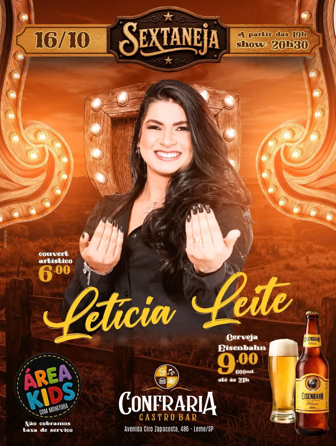 Flyer de Letícia Leite