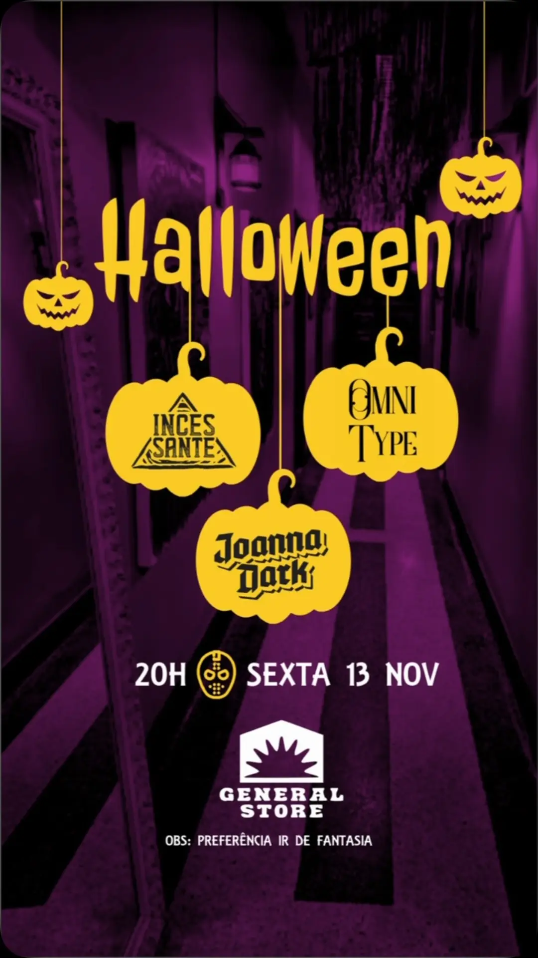 Flyer de Omni Type, Incessante e Joanna Dark