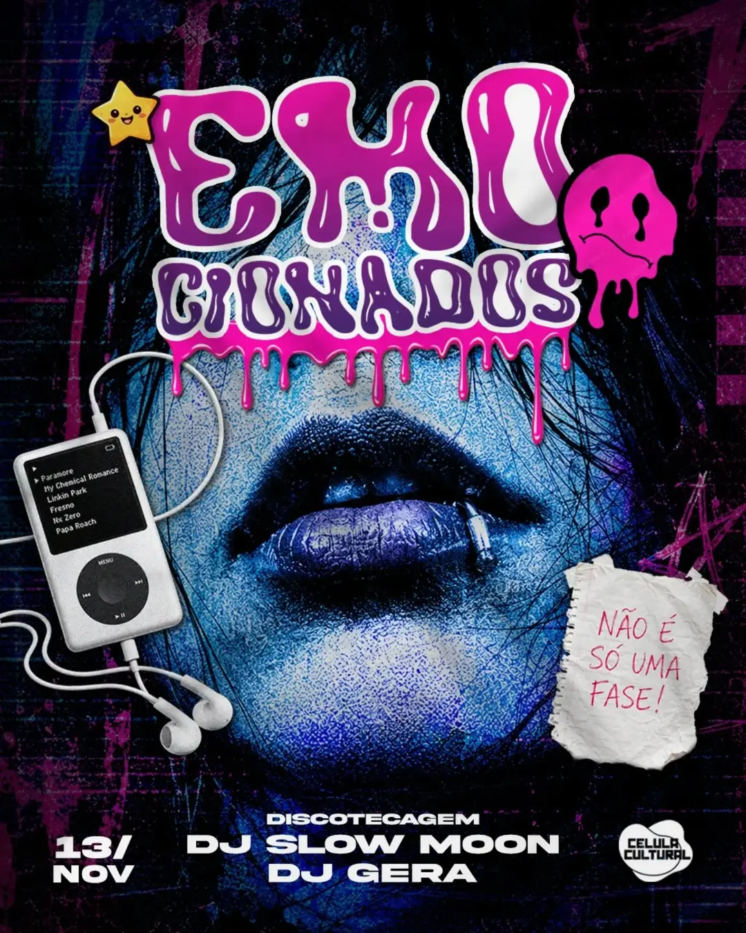 Flyer de Slow Moon e DJ Gera