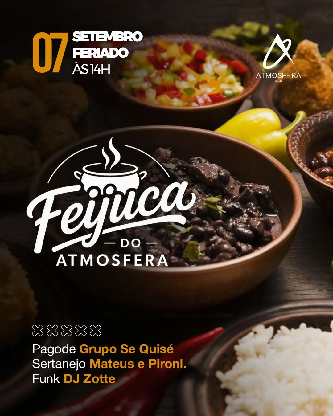 Flyer de Grupo Se Quisé, Mateus e Pironi e DJ Zotte