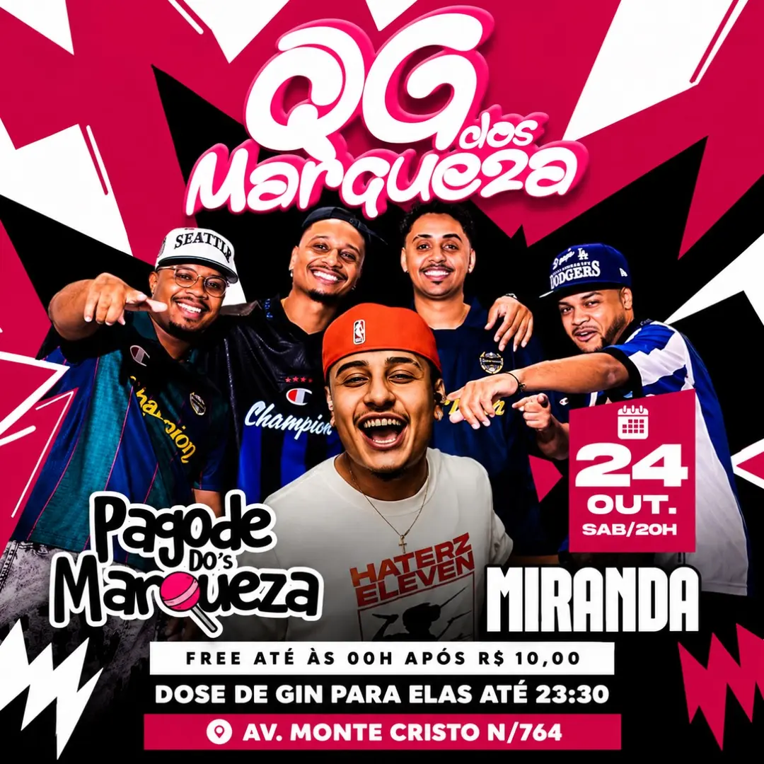 Flyer de Pagode dos Marqueza e Miranda