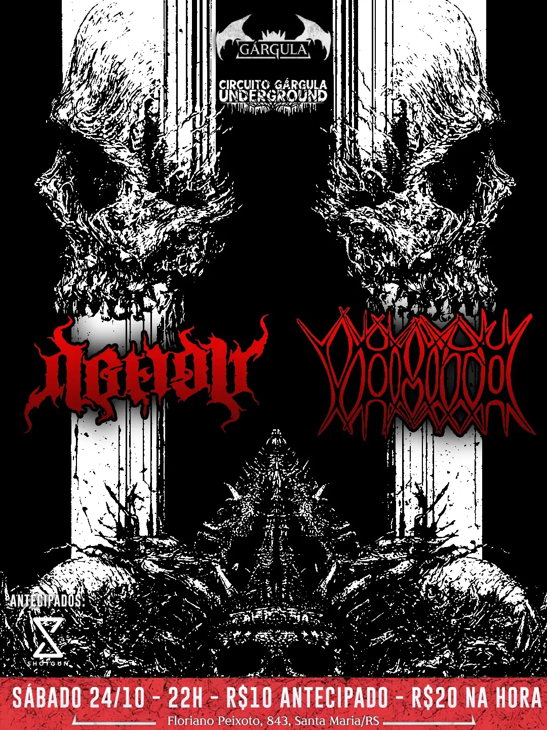 Flyer de Deadly e Vômito