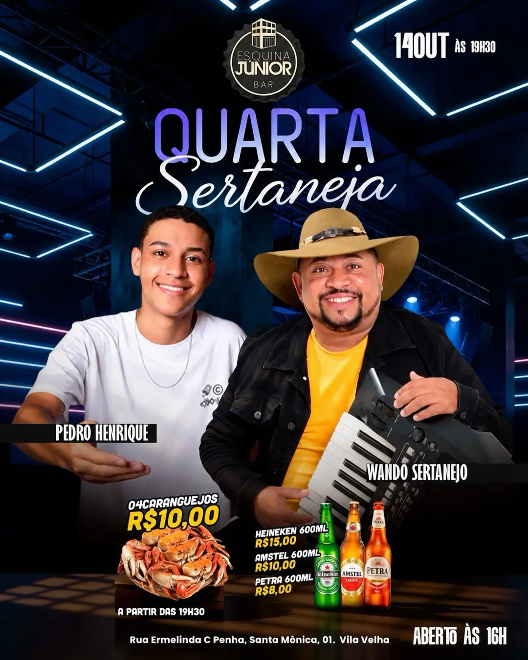 Flyer de Pedro Henrique e Wando Sertanejo