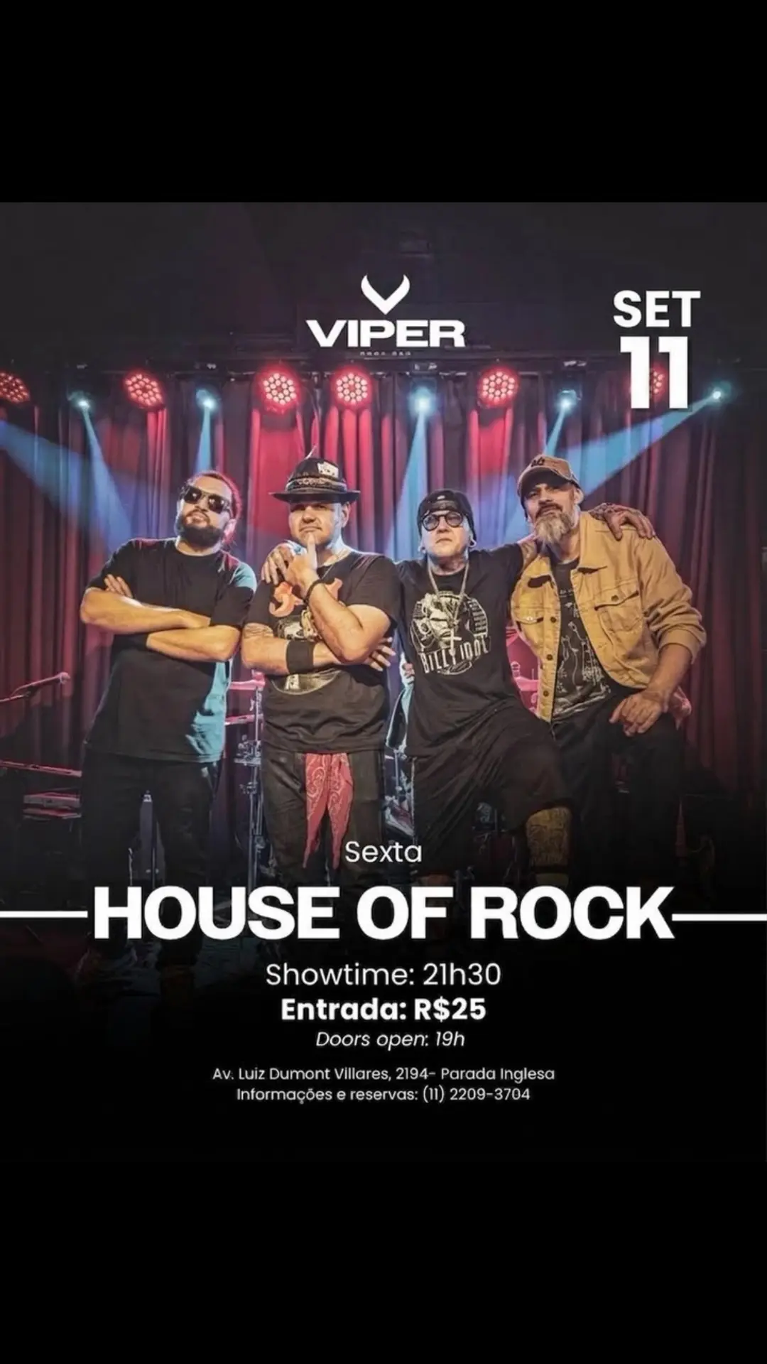 Flyer de Banda House of Rock