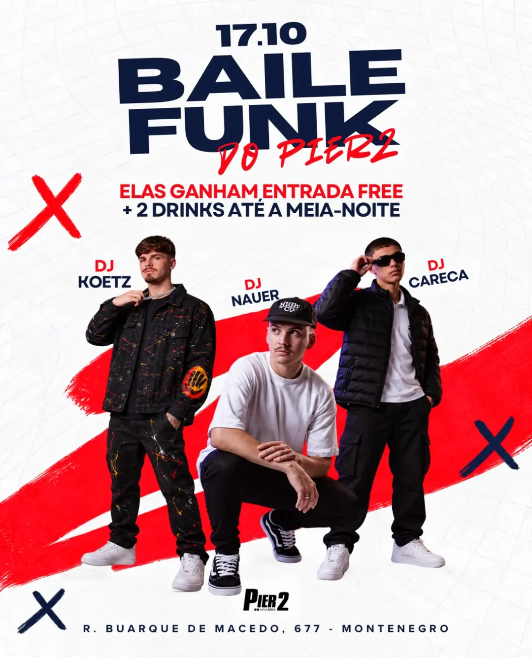 Flyer de Arthur Koetz, Nauer e DJ Careca