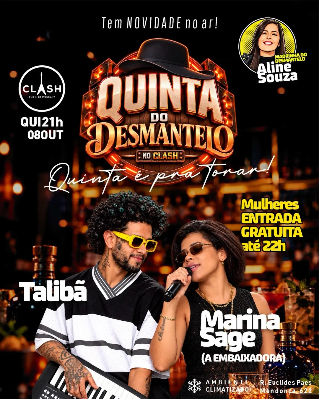 Flyer de Taliba, Marina Sage e Aline Souza