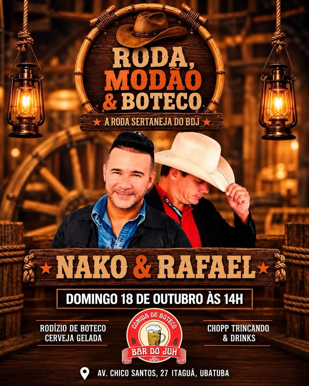 Flyer de NBB e Nako & Rafael