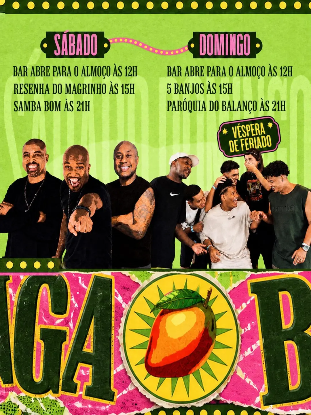 Flyer de Projeto 5 Banjos, Paróquia do Balanço e mais 2 artistas