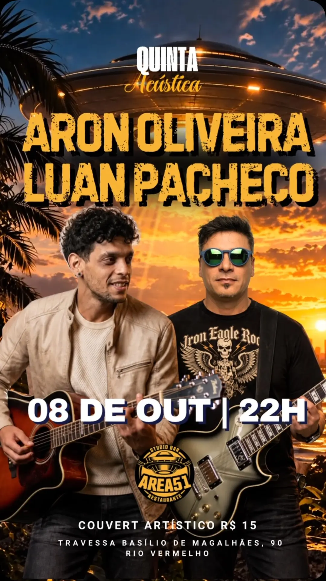 Flyer de Pacheco e Aron Oliveira