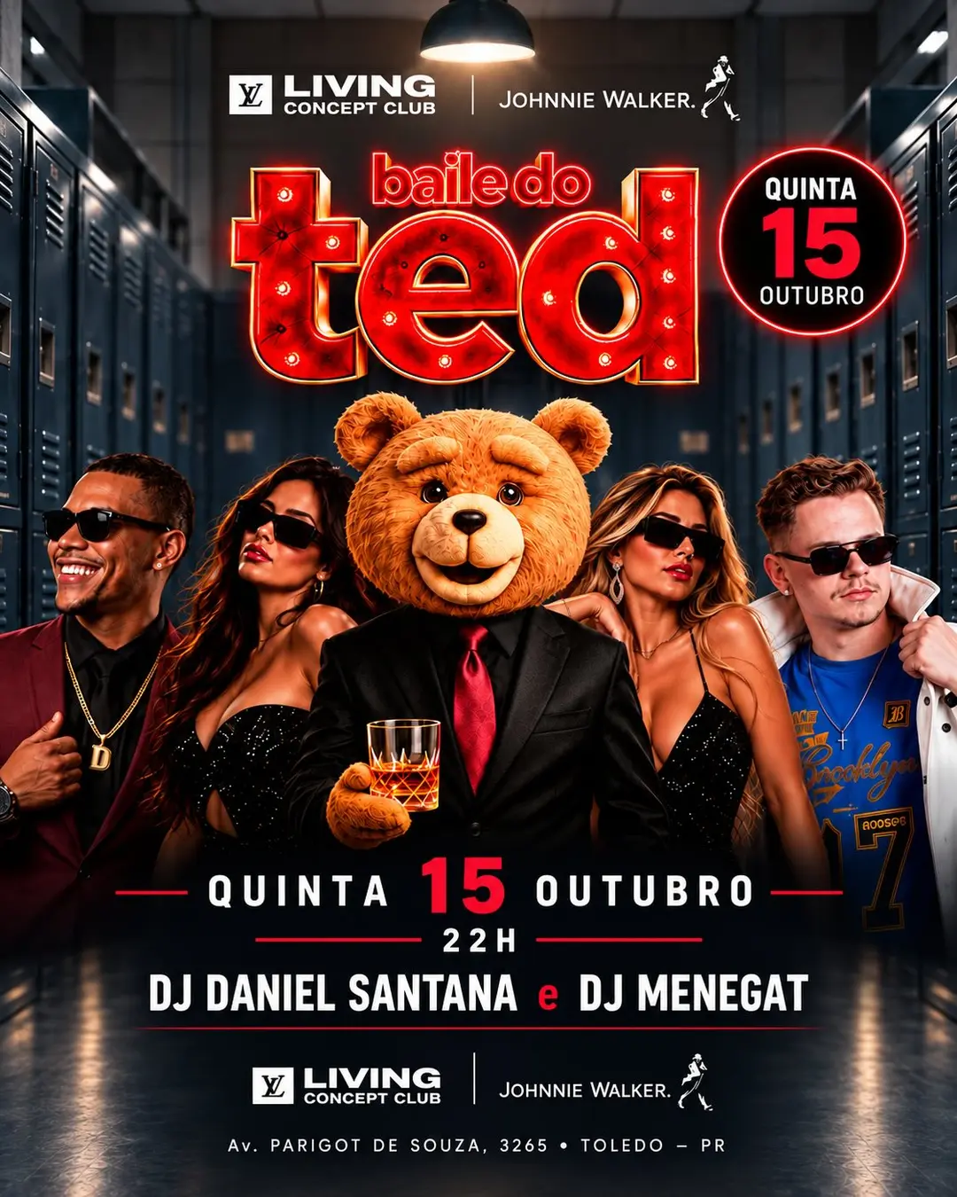 Flyer de DJ Daniel Santana e DJ Menegat