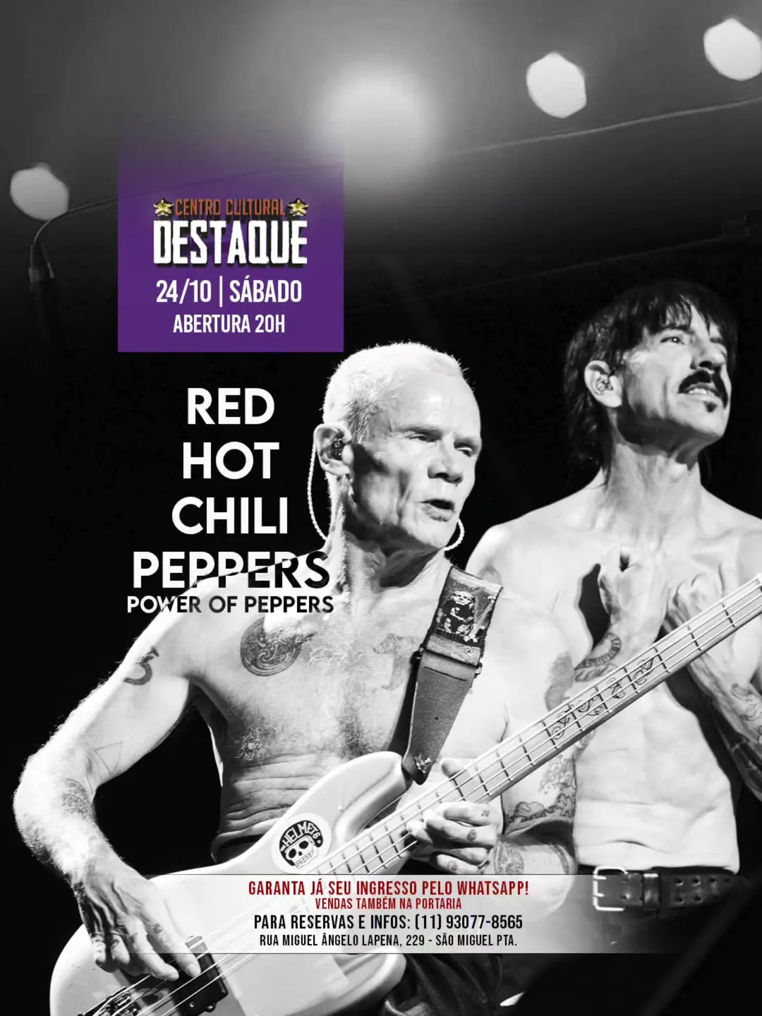 Flyer de Power of Peppers RHCP Tributo