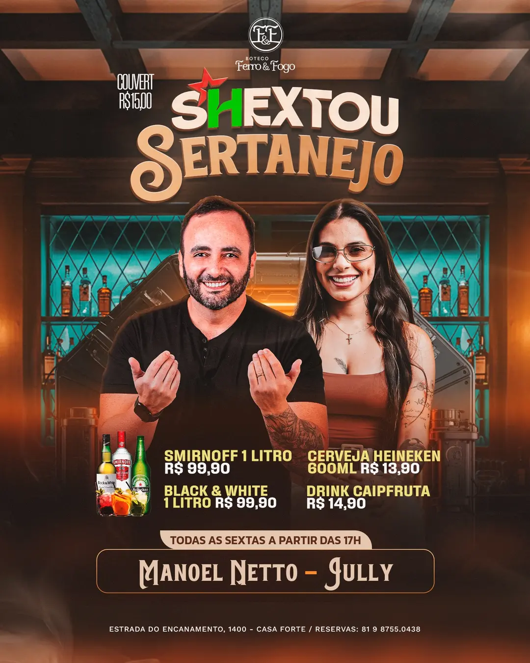 Flyer de Manoel Netto e Jully Beatriz